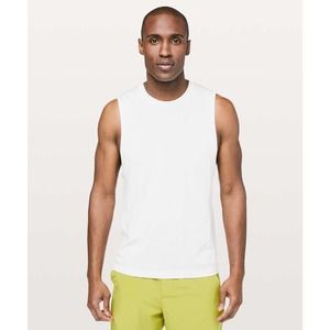 Lululemon Metal Vent Tech Crewneck Silverescent Training Muscle Tank Top White M